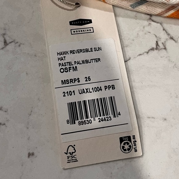 RUSTY NWT Hawk Reversible Sun Hat Bucket Hat OSFM - Picture 6 of 11